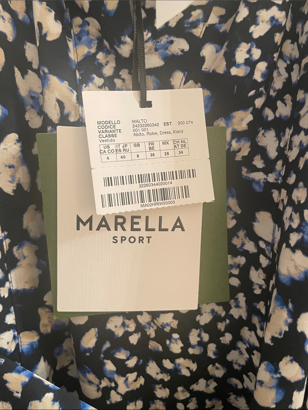 MARELLA Navy and White Floral Tie-Waist Dress - Picture 5 of 7